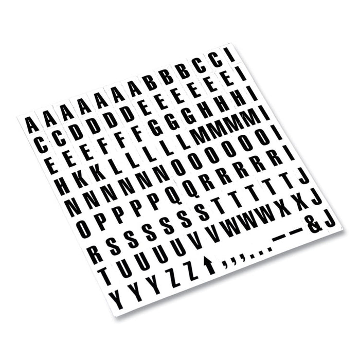Heavy-Duty Board Magnets, Letters, 0.75" Tall, Black Characters, White Background, 120 Pieces
