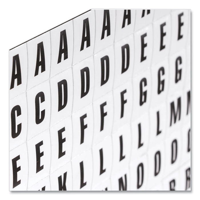 Heavy-Duty Board Magnets, Letters, 0.75" Tall, Black Characters, White Background, 120 Pieces