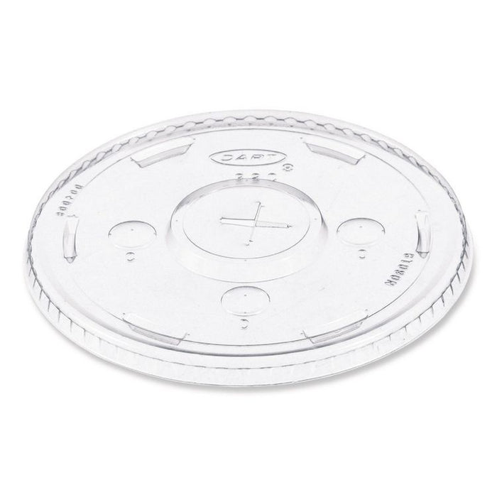 Straw-Slot Cold Cup Lids, Fits 30 oz to 32 oz Cold Cups, Plastic, Clear, 50/Sleeve, 20 Sleeves/Carton