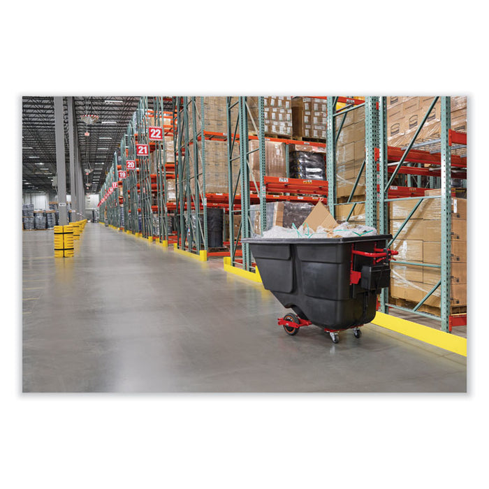 1 cu yd Motorized Roto Tilt Truck, 1,000 lb Capacity, Black