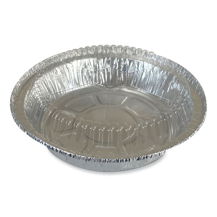 Round Aluminum To-Go Container Lids, Flat Lid, 7" Diameter, Silver, Paper, 500/Carton