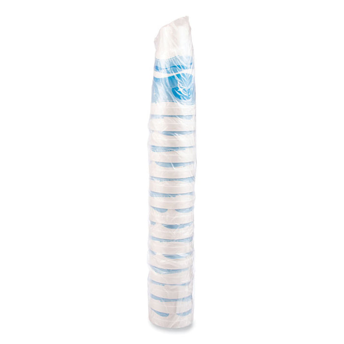 Horizon Hot/Cold Foam Drinking Cups, 44 oz, White/Ocean Blue, 15/Bag, 20 Bags/Carton