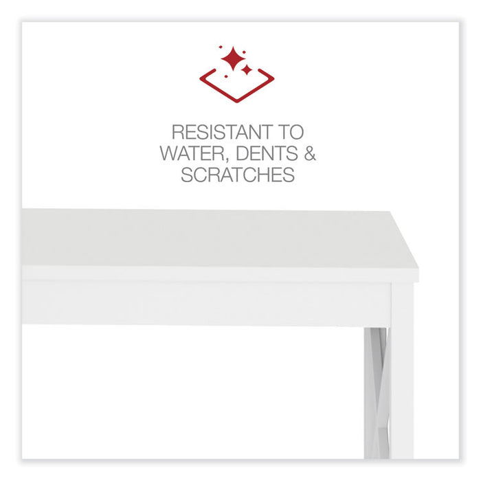 L-Shaped Farmhouse Desk, 58.27" x 58.27" x 29.53", White