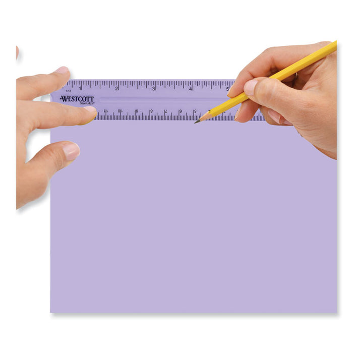 Clear Flexible Acrylic Ruler, Standard/Metric, 6" (15 cm) Long, Clear, 12/Box