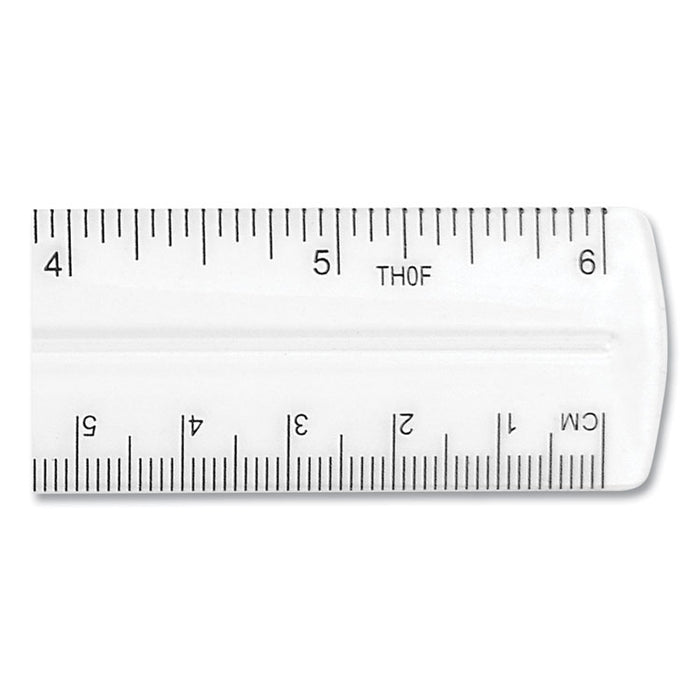 Clear Flexible Acrylic Ruler, Standard/Metric, 6" (15 cm) Long, Clear, 12/Box