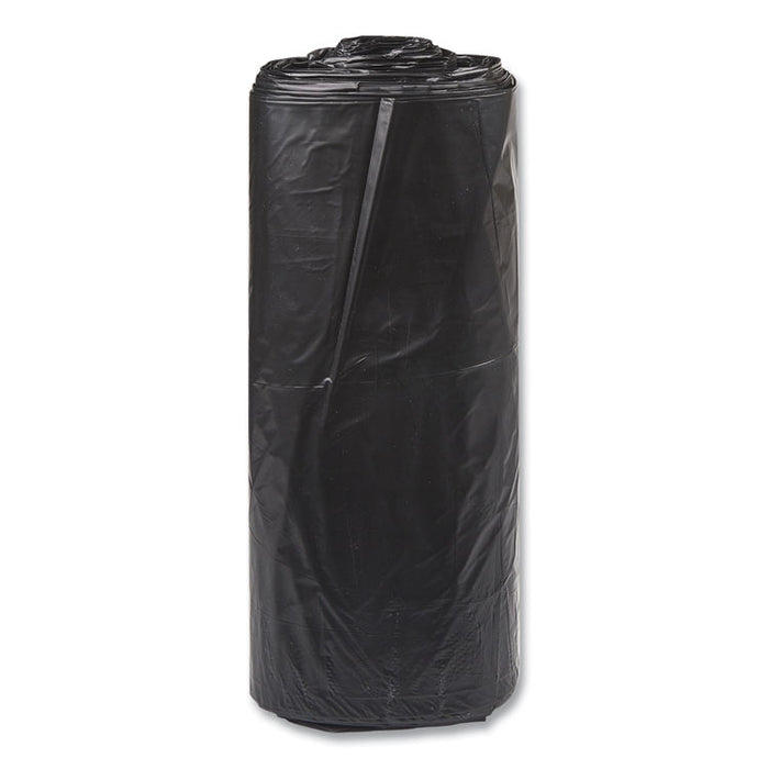 Low-Density Commercial Can Liners, 60 gal, 1.5 mil, 38" x 58", Black, Interleaved Roll, 20 Bags/Roll, 5 Rolls/Carton