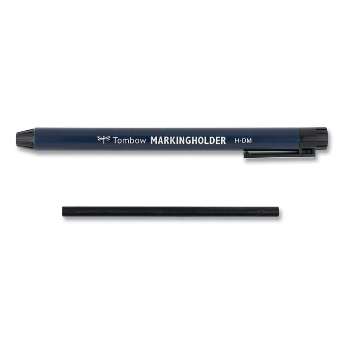 Wax-Based Marking Pencil, Twist-Advance, 4.4 mm, Black Marks, Navy Blue Barrel, 10/Box