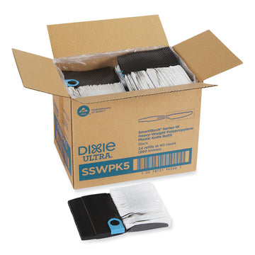 SmartStock Wrapped Heavyweight Cutlery Refill, Knife, Plastic, Black, 960/Carton
