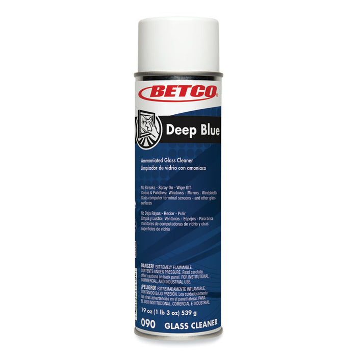 Deep Blue Glass and Surface Cleaner, 19 oz Aerosol Can, 12/Carton