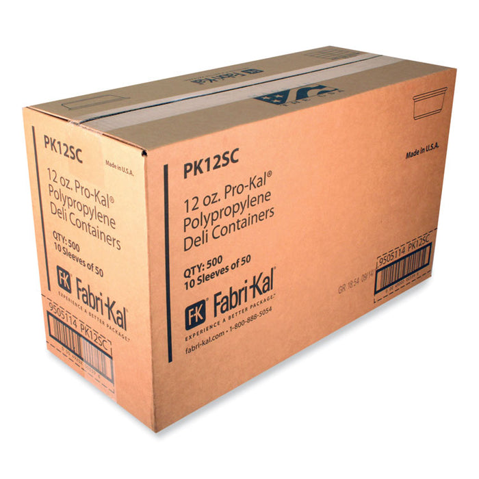 Microwavable Deli Containers, 12 oz, 4.6" Diameter x 2.3" h, Clear, Plastic, 500/Carton