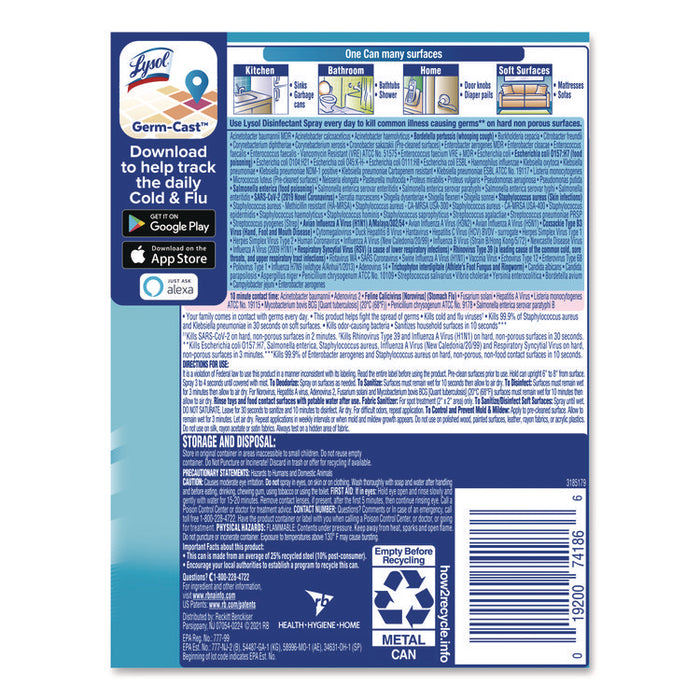 Disinfectant Spray, Crisp Linen Scent, 12.5 oz Aerosol Spray