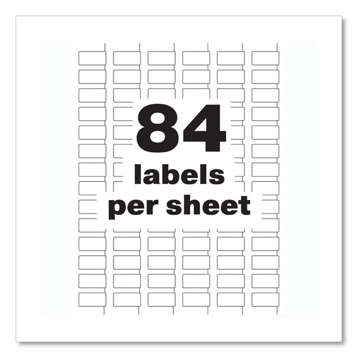 PermaTrack Destructible Asset Tag Labels, Laser Printers, 0.5 x 1, White, 84/Sheet, 8 Sheets/Pack