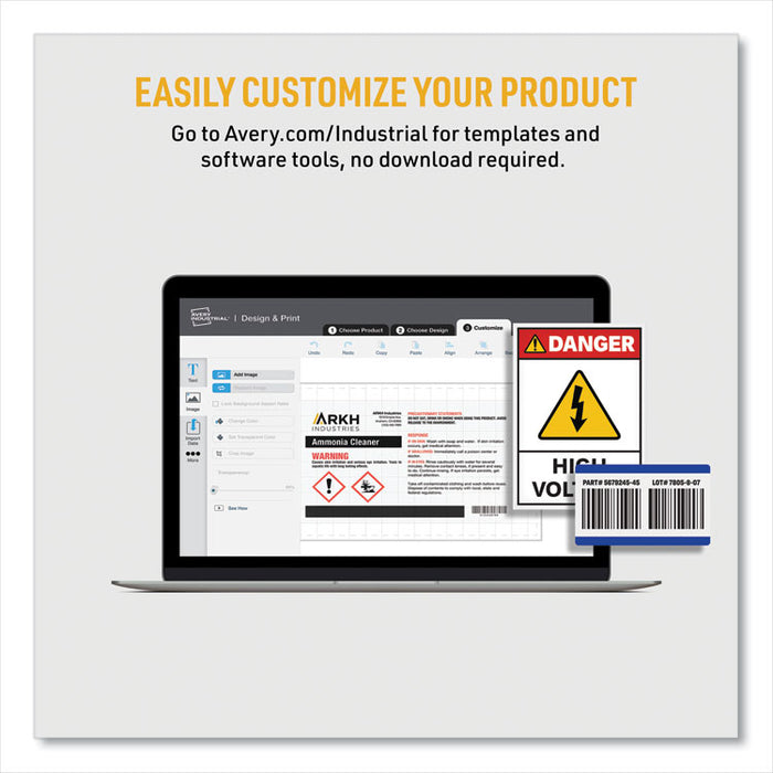PermaTrack Durable White Asset Tag Labels, Laser Printers, 0.75 x 2, White, 30/Sheet, 8 Sheets/Pack