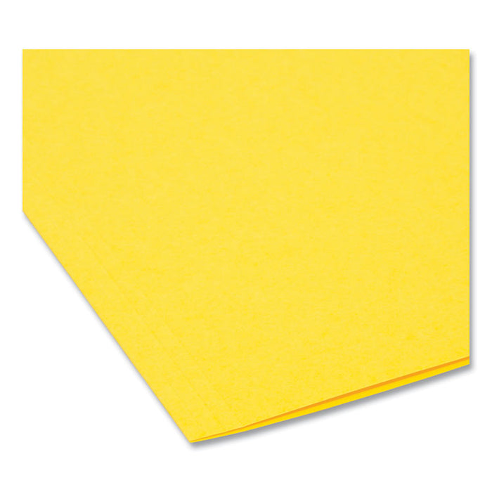 Interior File Folders, 1/3-Cut Tabs: Assorted, Letter Size, 0.75" Expansion, Yellow, 100/Box
