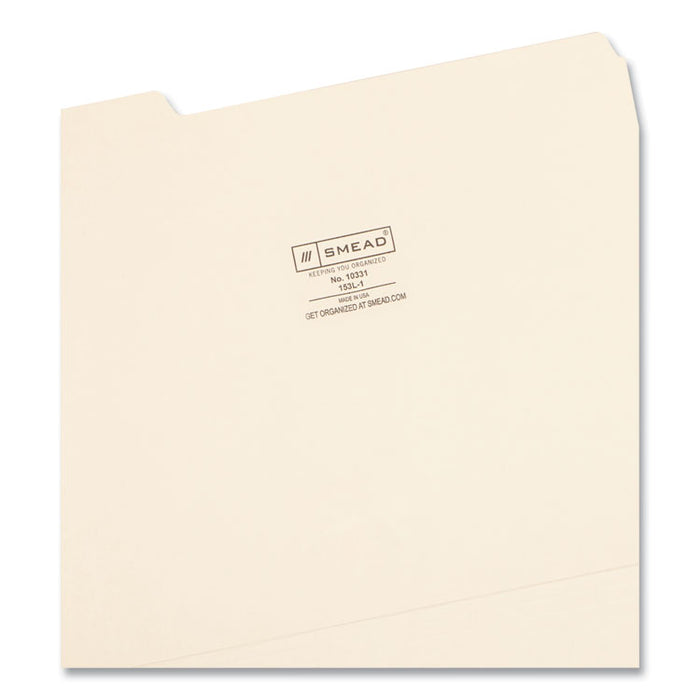 Manila File Folders, 1/3-Cut Tabs: Left Position, Letter Size, 0.75" Expansion, Manila, 100/Box