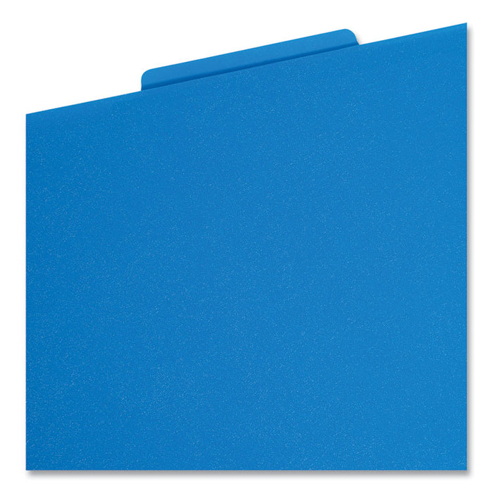 Poly Classification Folders, 2/5-Cut Tab: Right of Center, Expands 2", 2 Dividers, 6 Fasteners, Letter Size, Blue, 10/Box
