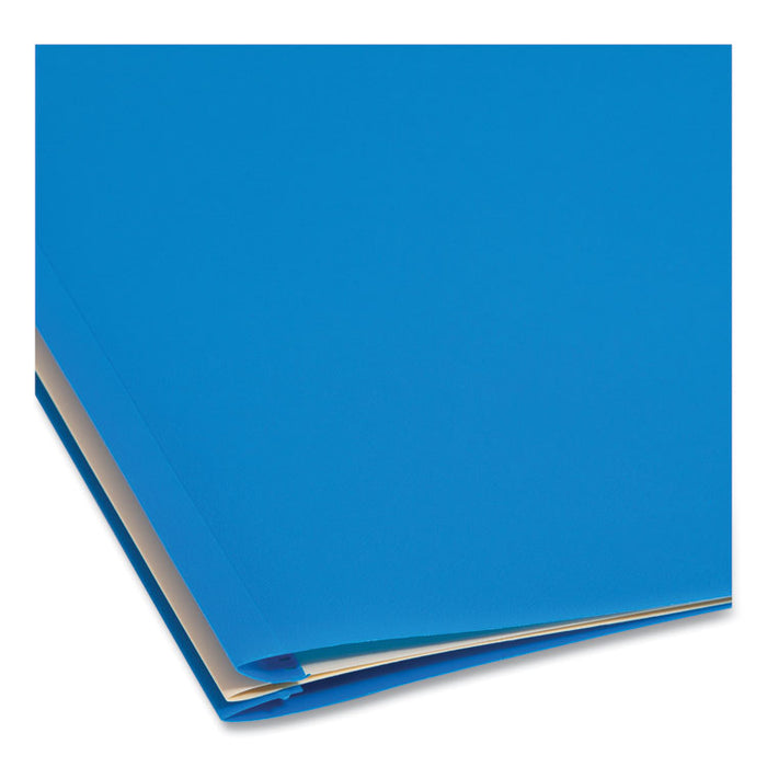 Poly Classification Folders, 2/5-Cut Tab: Right of Center, Expands 2", 2 Dividers, 6 Fasteners, Letter Size, Blue, 10/Box