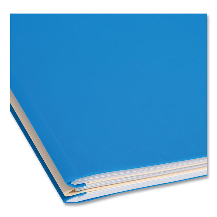 Poly Classification Folders, 2/5-Cut Tab: Right of Center, Expands 2", 2 Dividers, 6 Fasteners, Letter Size, Blue, 10/Box