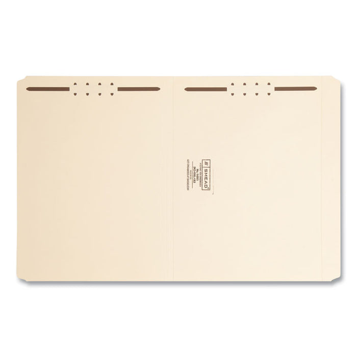 Top Tab Fastener Folders, Straight Tab, Expands 0.75", 2 Fasteners, Letter Size, Manila, 50/Box