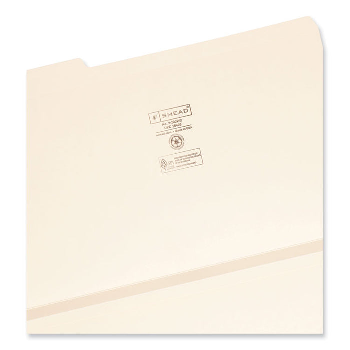 Expandable Heavyweight File Folders, 1/3-Cut Tabs: Assorted, Legal Size, 1.5" Expansion, Manila, 50/Box