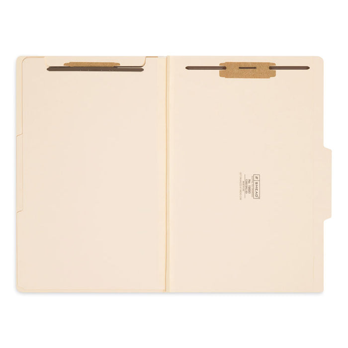 Six-Section Top Tab Classification Folders, 2/5-Cut Tab, Expands 2", 2 Dividers, 6 Fasteners, Legal Size, Manila, 10/Box