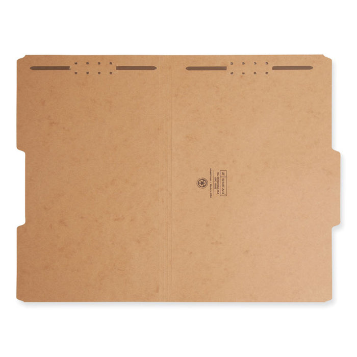 Top Tab Fastener Folders, 2/5-Cut Tab: Right of Center, Expands 0.75", 2 Fasteners, Legal Size, Kraft, 50/Box
