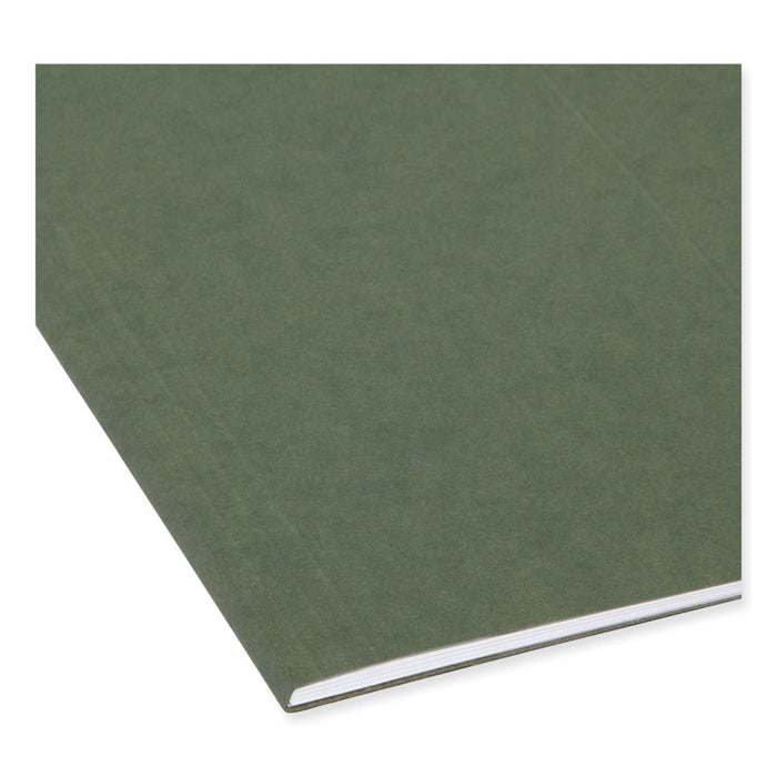 TUFF Hanging Folders with Easy Slide Tab, Letter Size, 1/3-Cut Tabs, Standard Green, 20/Box