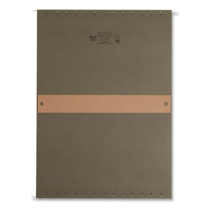 Box Bottom Hanging File Folders, 2" Capacity, Legal Size, Standard Green, 25/Box