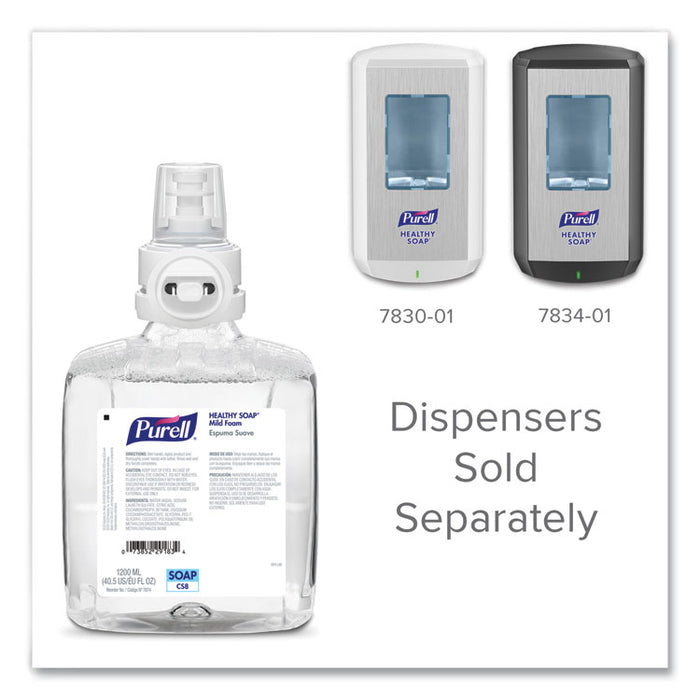 Professional HEALTHY SOAP Mild Foam Refill, For CS8 Dispensers, Fragrance-Free, 1,200 mL, 2/Carton