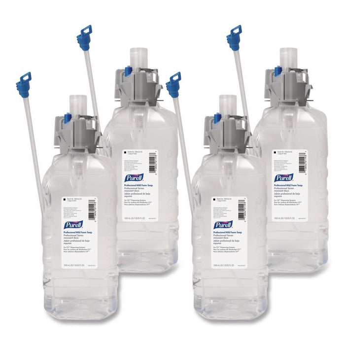 Professional Mild Foam Soap Refill, For CX, CXi, CXT Dispensers, Fragrance-Free, 1,500 mL, 4/Carton