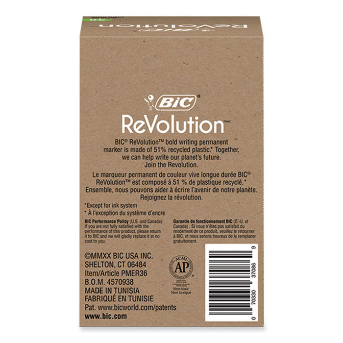 ReVolution Permanent Markers, Fine Bullet Tip, Black, 36/Pack