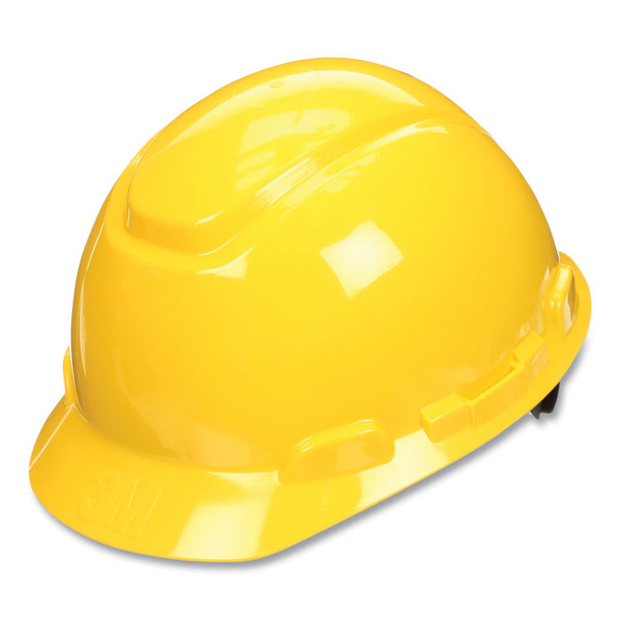 H-700 Series SecureFit Hard Hat with UVicator, Front Brim, 4-Point Pressure Diffusion Ratchet, One Size Fits Most, Yellow