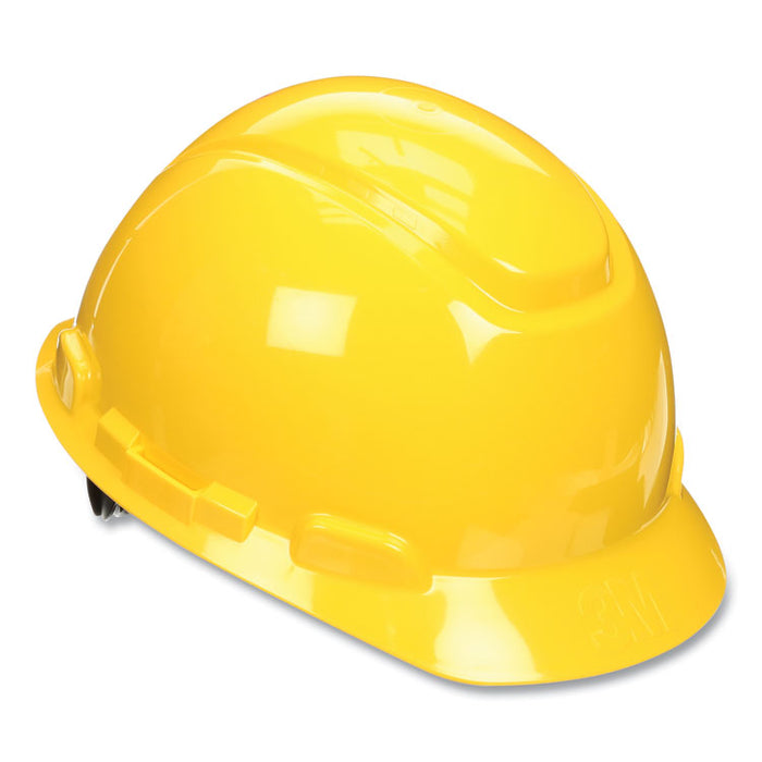 H-700 Series SecureFit Hard Hat with UVicator, Front Brim, 4-Point Pressure Diffusion Ratchet, One Size Fits Most, Yellow