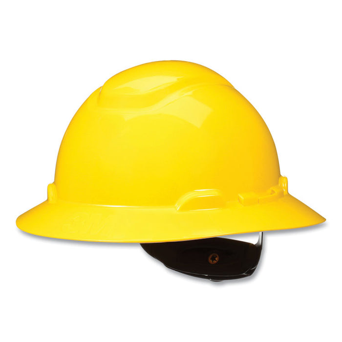 H-800 Series SecureFit Hard Hat with UVicator, Full Brim, 4-Point Pressure Diffusion Ratchet, One Size Fits Most, Yellow