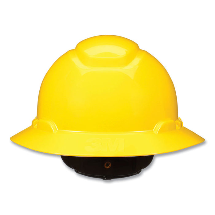 H-800 Series SecureFit Hard Hat with UVicator, Full Brim, 4-Point Pressure Diffusion Ratchet, One Size Fits Most, Yellow