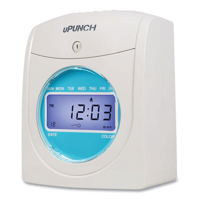 Digital Auto-Align Punch Time Clock Bundle, Digital Display, White