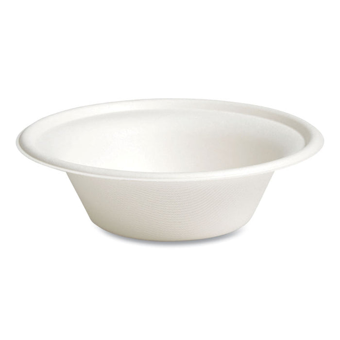 PFAS-Free Compostable Bagasse Bowls, Sugarcane, 12 oz, White, 125/Pack
