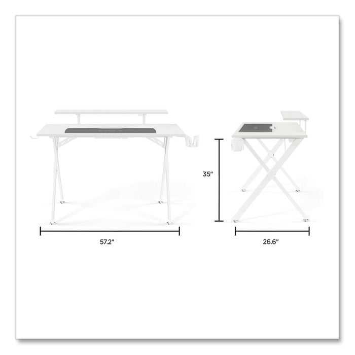 Vizon 47" Gaming Desk, 47.2" x 26.6" x 35", White Colorway