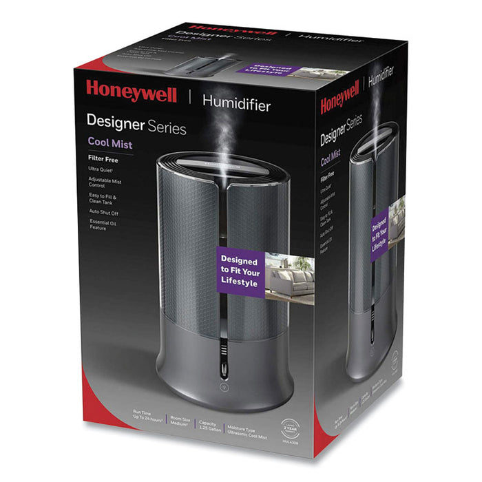 Filter Free Ultrasonic Cool Mist Humidifier, 1.25 gal Tank Capacity, 8.8 x 8.8 x 13.2, Black