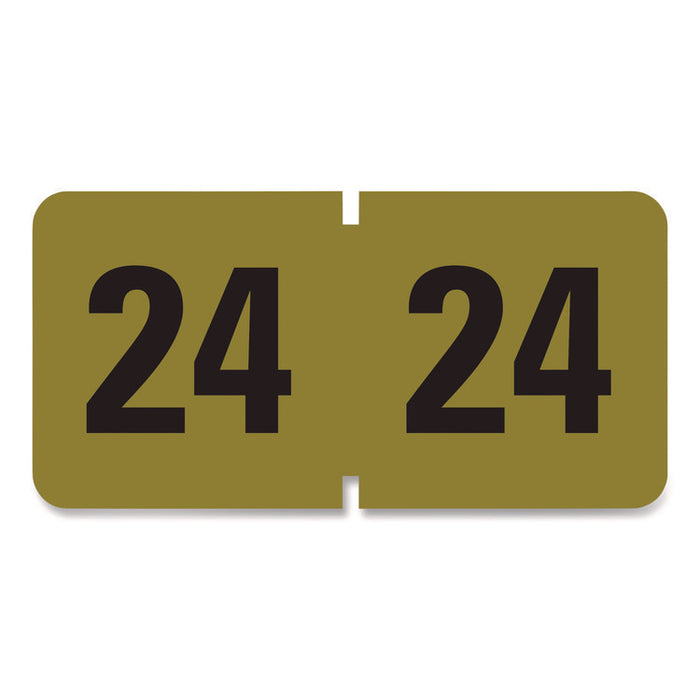 Yearly End Tab File Folder Labels, 2024, Gold, 500/Roll