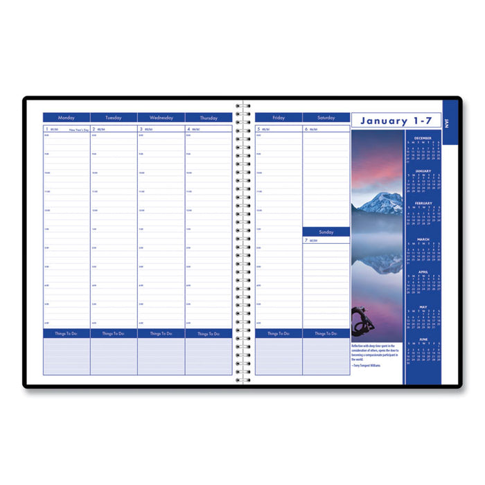 Earthscapes Recycled Weekly/Monthly Appointment Book, Landscape Photos, 11 x 8.5, Black Soft Cover, 12-Month (Jan-Dec): 2026