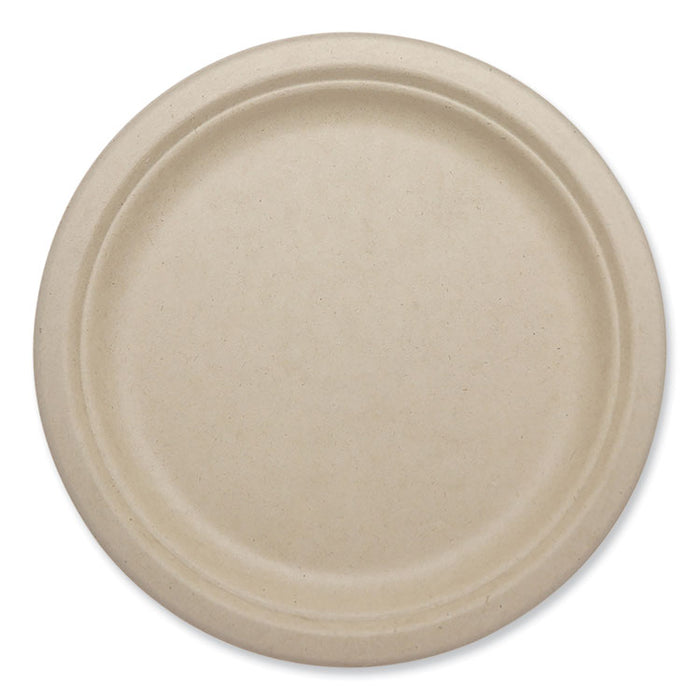 Fiber Plates, Paper, 9.1" dia, Natural, 1,000/Carton