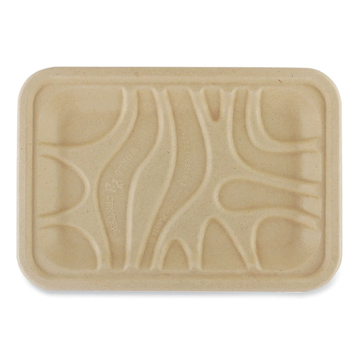Fiber Meat and Produce Trays, 5.7 x 8.2 x 0.6, Natural, Paper, 500/Carton