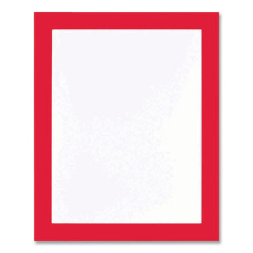 Self Adhesive Sign Holders, 11 x 17 Insert, Clear with Red Border, 2/Pack