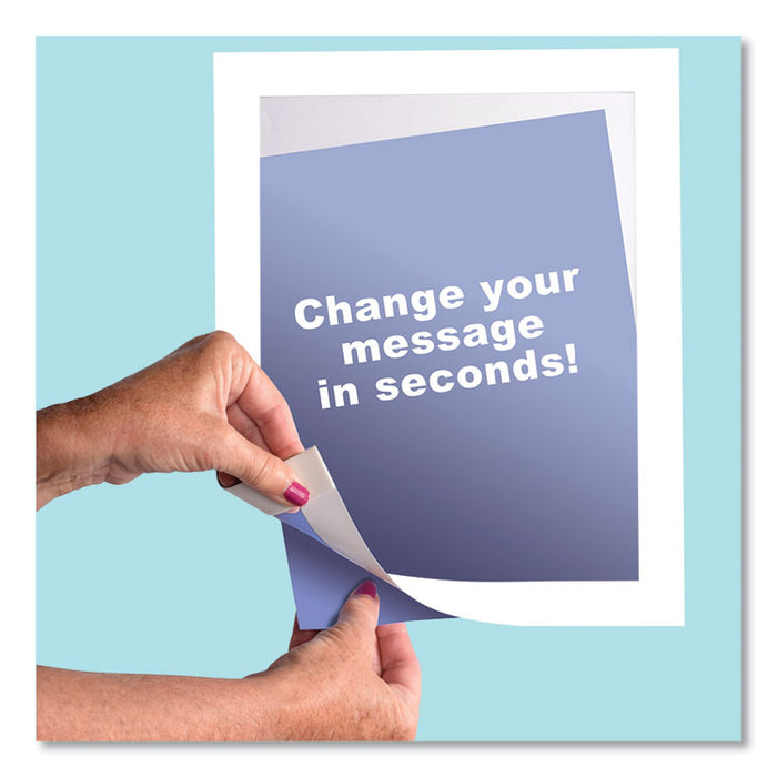 Self Adhesive Sign Holders, 11 x 17, Clear with White Border, 2/Pack