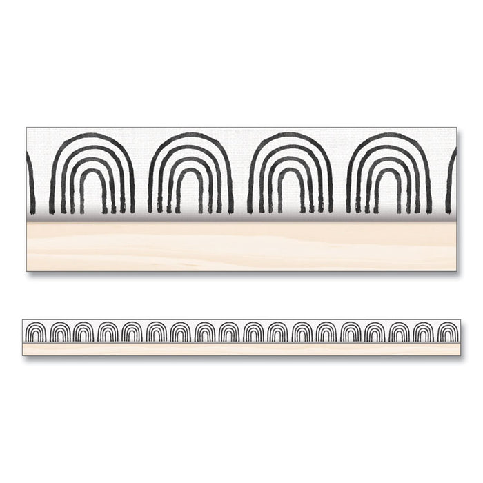 Straight Borders, Rainbows, 3" x 3 ft, Black/White/Cream, 12/Pack