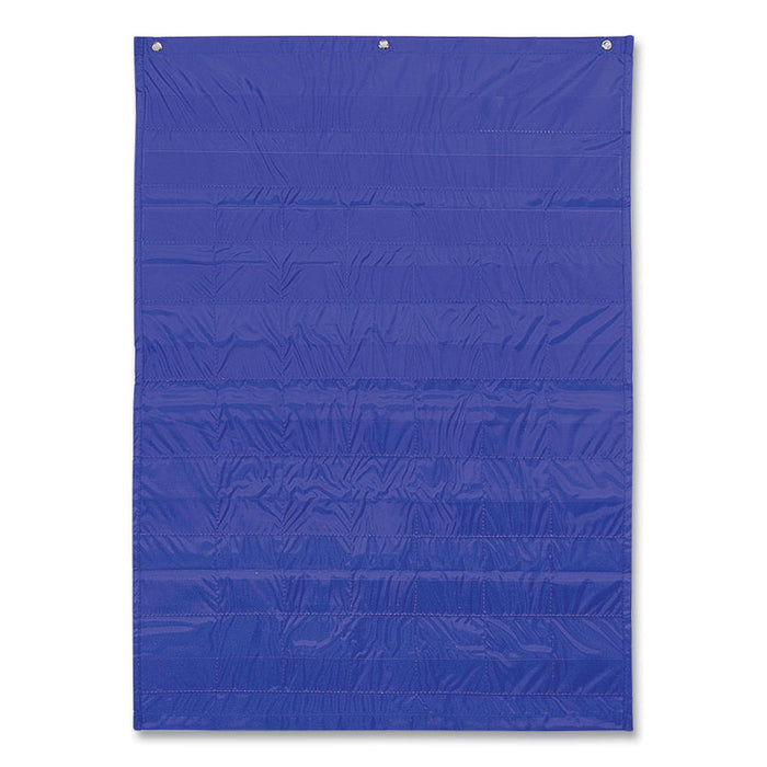 Complete Calendar and Weather Pocket Chart, 51 Pockets, 26 x 37.25, Blue