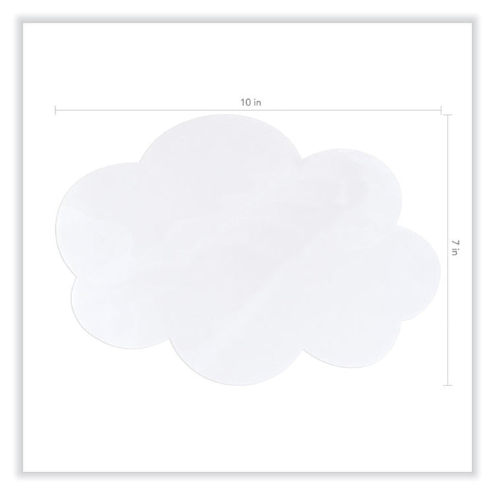 Self Stick Dry Erase Clouds, Laminated Foam Surface, 7" x 10", White, 10/Pack