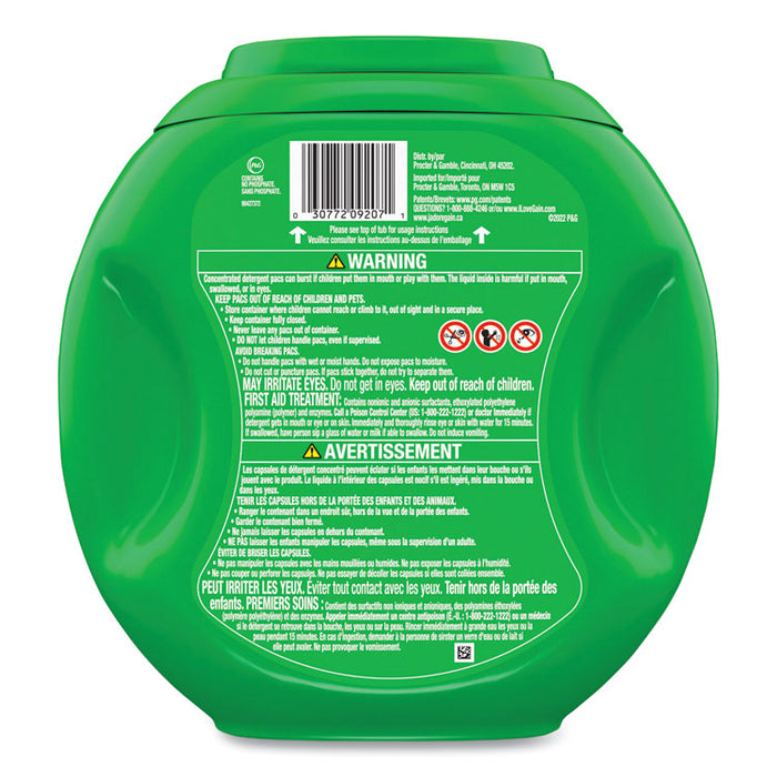 Flings Detergent Pods, Gain Original Scent, 76 Pods/Tub, 4 Tubs/Carton