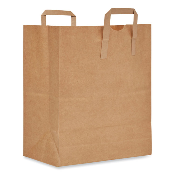 Handle Bag, 1/7 BBL Size, 70# Basis Weight, Flat Handles, 12" x 7" x 14", Kraft, 300/Bundle
